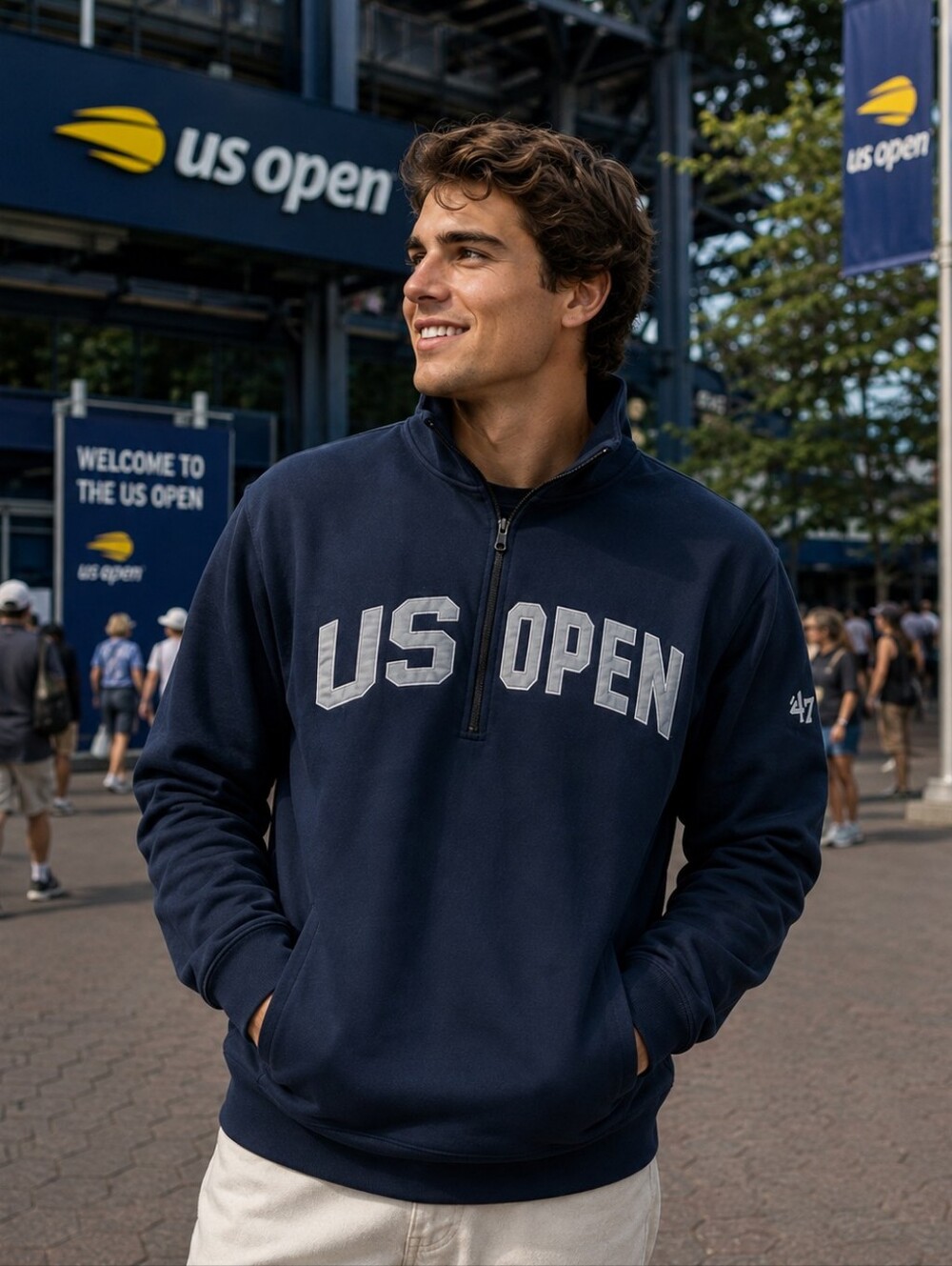 47 Men's Navy US Open Zip-Up Sweater XXL